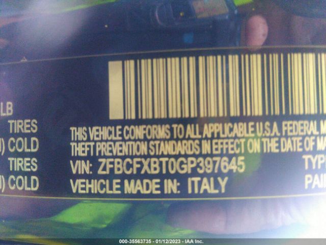 ZFBCFXBT0GP397645 Fiat 500X