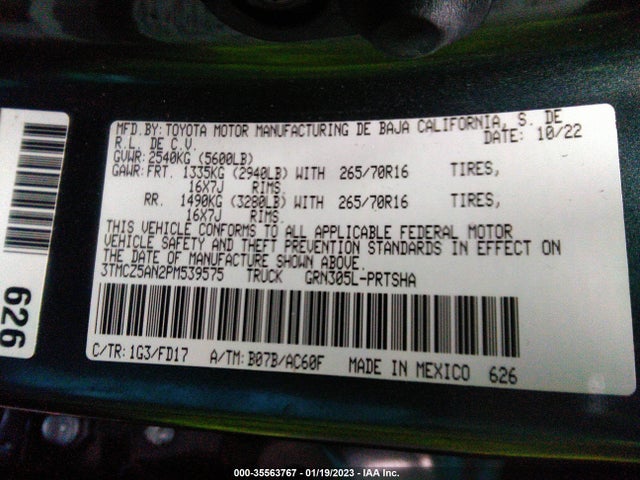 2023 Toyota Tacoma, VIN: 3TMCZ5AN2PM539575