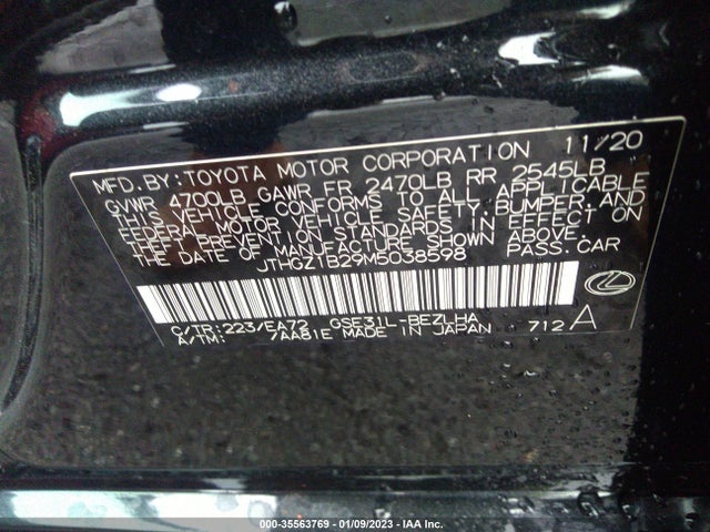 JTHGZ1B29M5038598 Lexus Is Is 350 F Sport