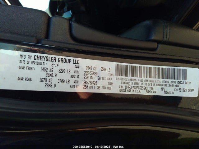 2015 Jeep Grand Cherokee, VIN: 1C4RJFAG5FC605643