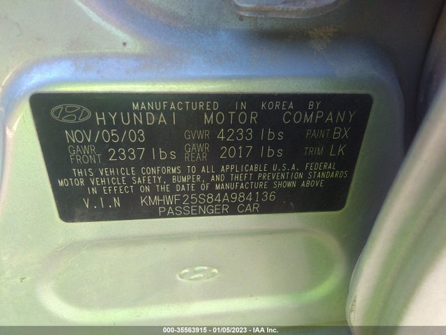 Hyundai Sonata 2004 KMHWF25S84A984136 Image 10