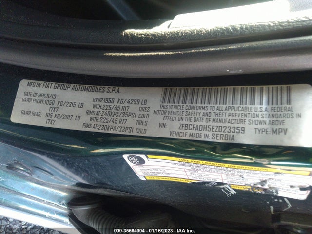 ZFBCFADH5EZ023359 Fiat 500L TREKKING