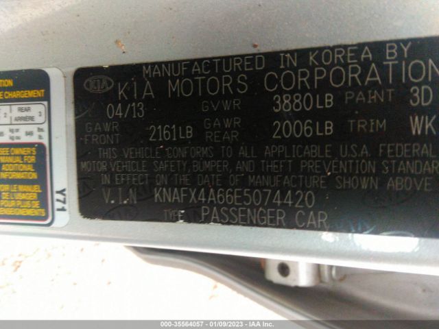 KNAFX4A66E5074420 KIA FORTE LX
