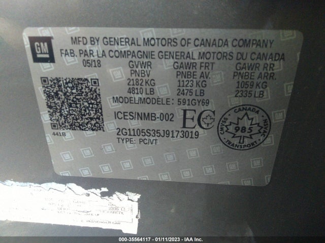 Chevrolet IMPALA LT 2018 2G1105S35J9173019 Image 11