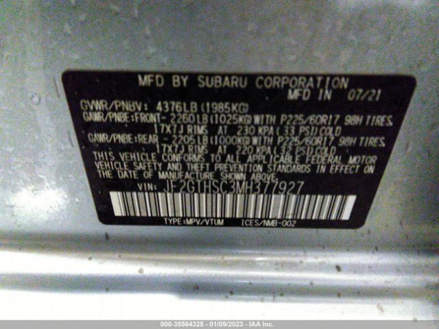 JF2GTHSC3MH377927 Subaru Crosstrek Sport
