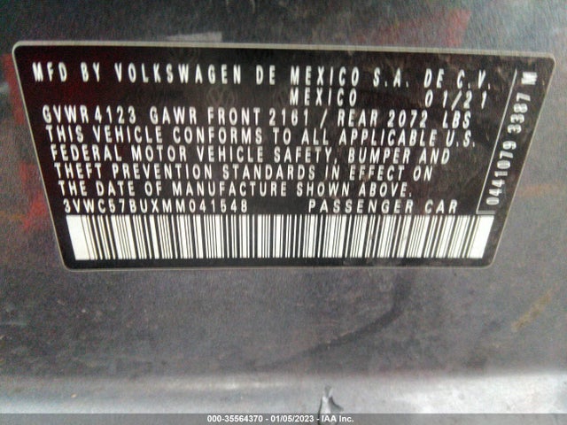 3VWC57BUXMM041548 Volkswagen Jetta S/se/r-line