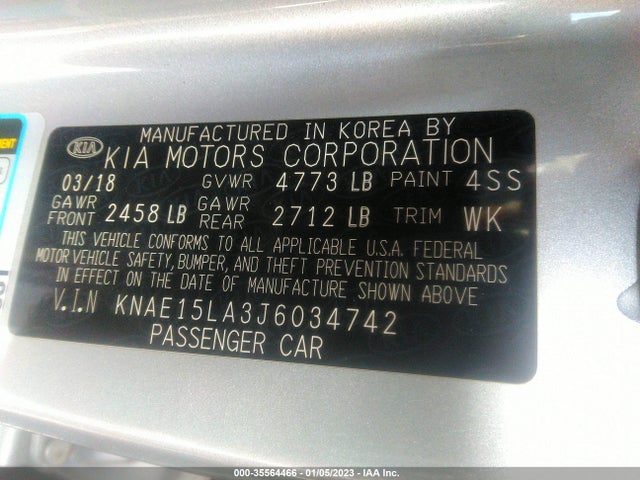 KIA Stinger Base 2018 KNAE15LA3J6034742 Image 9
