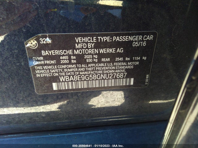 BMW 3 Series 328i 2016 WBA8E9G58GNU27687 Image 9