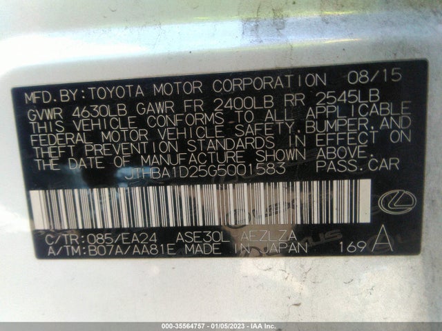 JTHBA1D25G5001583 Lexus IS 200T