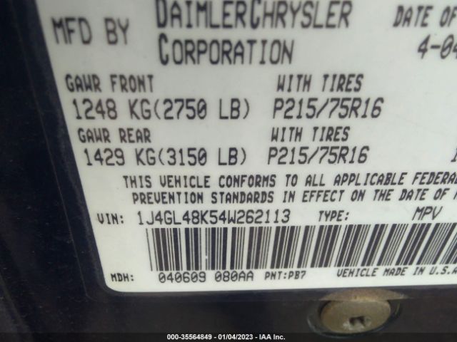 1J4GL48K54W262113 Jeep Liberty Sport