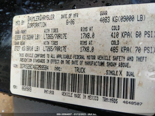 3D7KS28C46G289584 Dodge Ram 2500 Slt