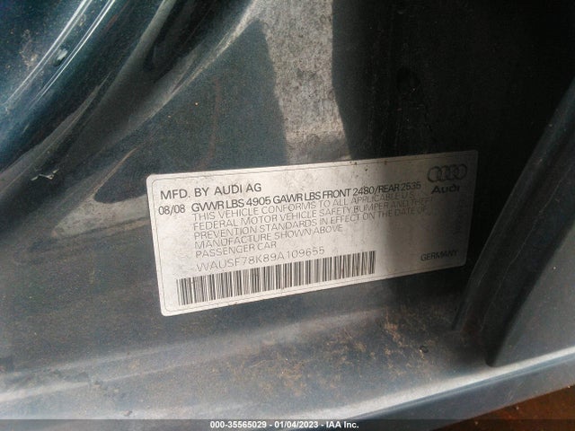 WAUSF78K89A109655 Audi A4 2.0t Prem Plus