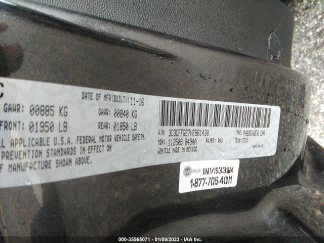 2017 Fiat 500e, VIN: 3C3CFFGE7HT561430
