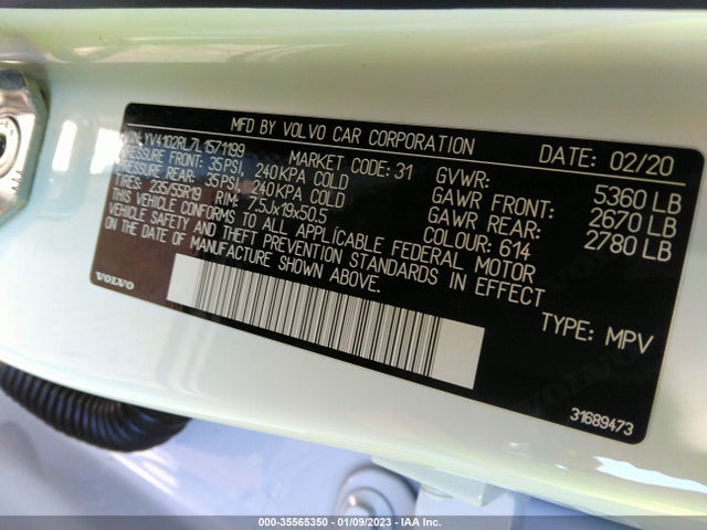 2020 Volvo XC60, VIN: YV4102RL7L1571199