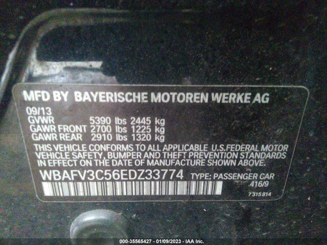 BMW 5 Series 535d Xdrive 2014 WBAFV3C56EDZ33774 Image 10