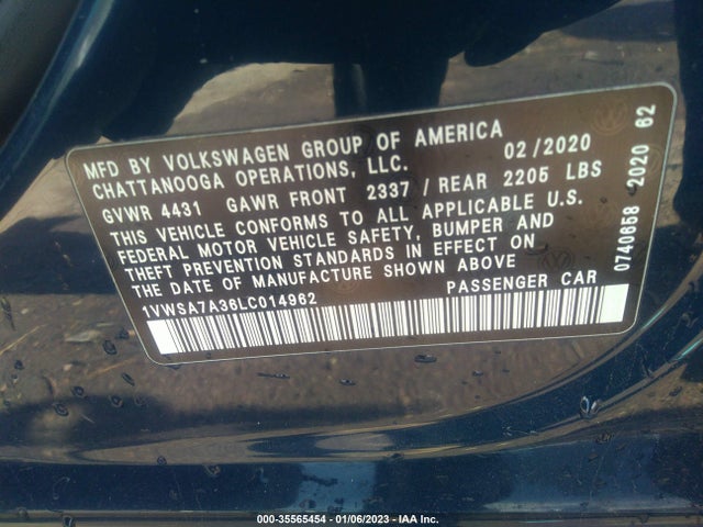 2020 Volkswagen Passat, VIN: 1VWSA7A36LC014962