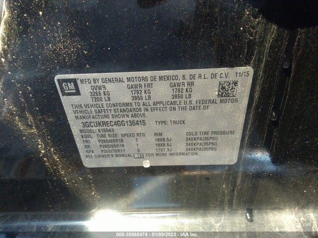 Chevrolet Silverado 1500 Lt 2016 3GCUKREC4GG136415 Image 10