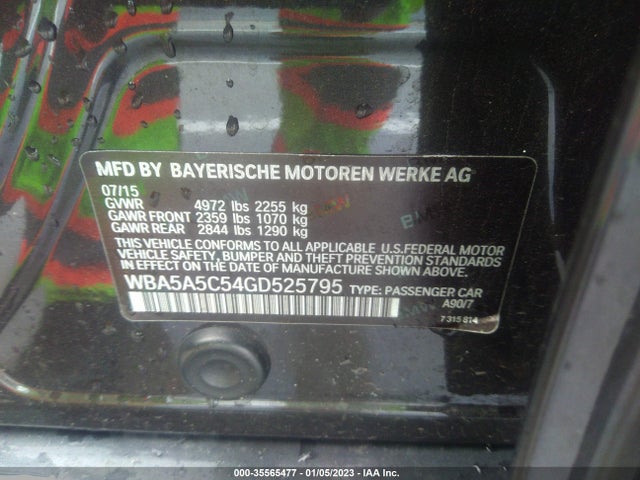 BMW 5 Series 528i 2016 WBA5A5C54GD525795 Image 9