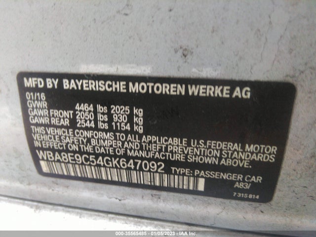 BMW 3 Series 328i 2016 WBA8E9C54GK647092 Image 9