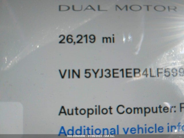 Tesla Model 3 Long Range 2020 5YJ3E1EB4LF599893 Image 8
