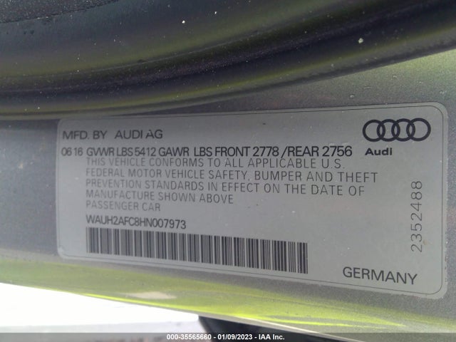 WAUH2AFC8HN007973 Audi A6 Prestige