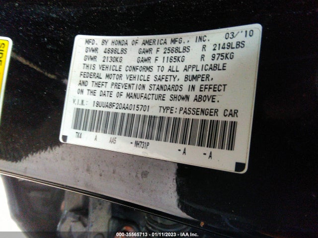 Acura TL 2010 19UUA8F20AA015701 Image 10