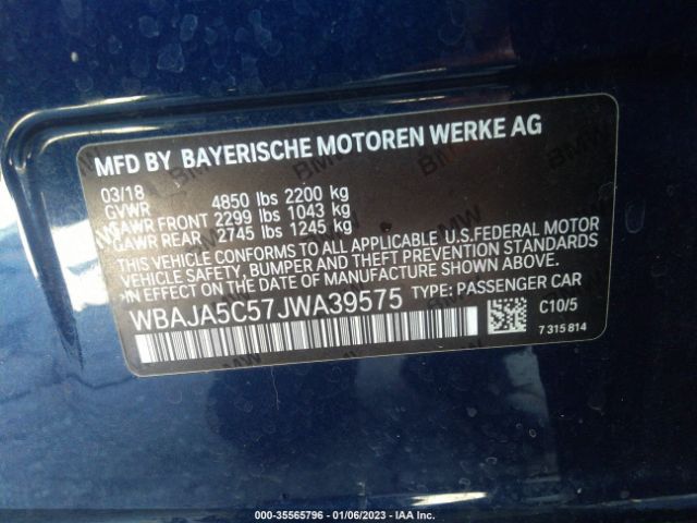 WBAJA5C57JWA39575 BMW 5 Series 530i