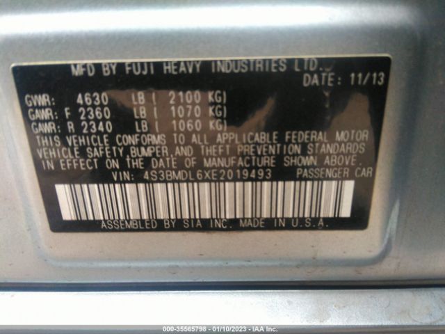 4S3BMDL6XE2019493 Subaru Legacy 3.6r Limited