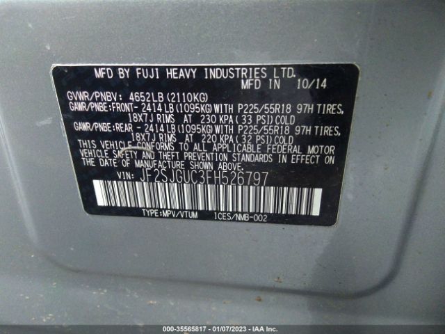 JF2SJGUC3FH526797 Subaru Forester 2.0xt Touring