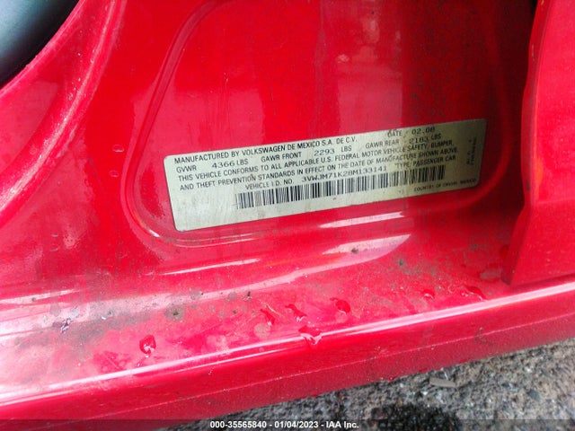 2008 VOLKSWAGEN JETTA SEDAN S VIN: 3VWJM71K28M133141