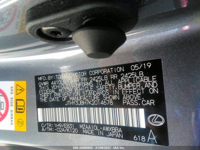 2019 Lexus UX, VIN: JTHY3JBH7K2014678