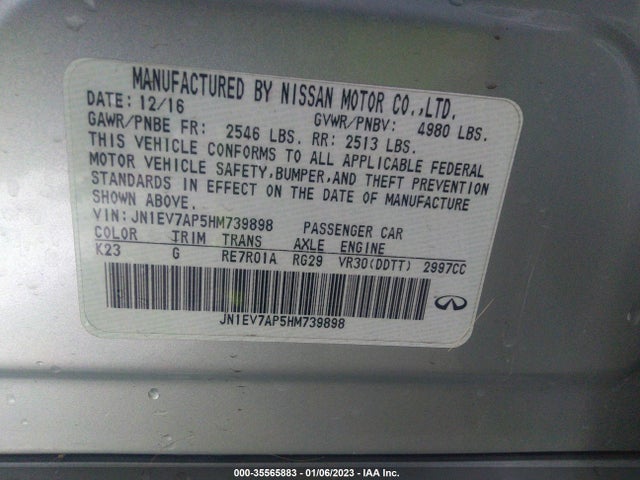 2017 Infiniti Q50, VIN: JN1EV7AP5HM739898