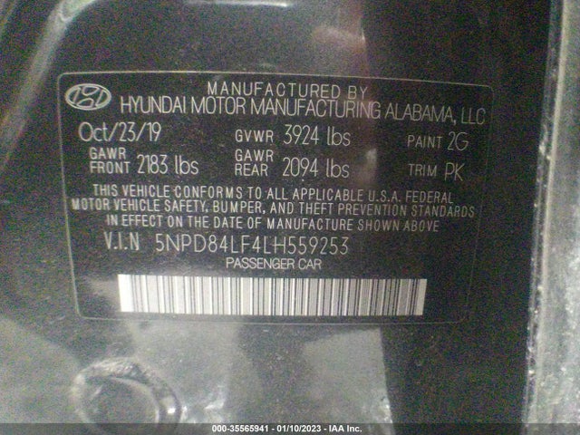 Hyundai ELANTRA SEL 2020 5NPD84LF4LH559253 Image 10