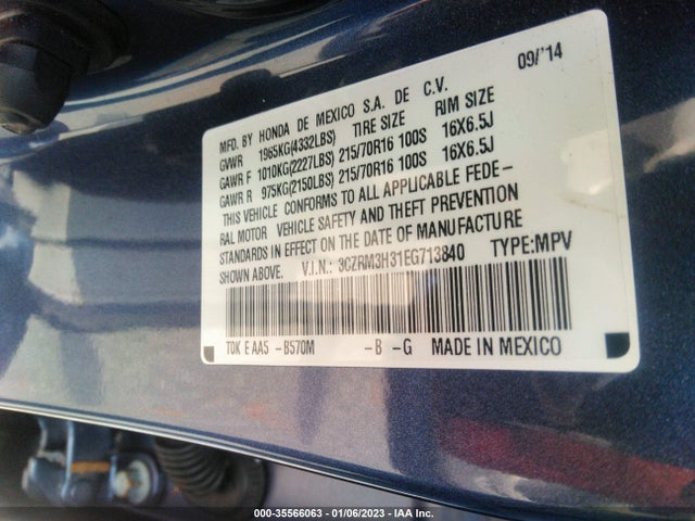 Honda CR-V LX 2014 3CZRM3H31EG713840 Image 10
