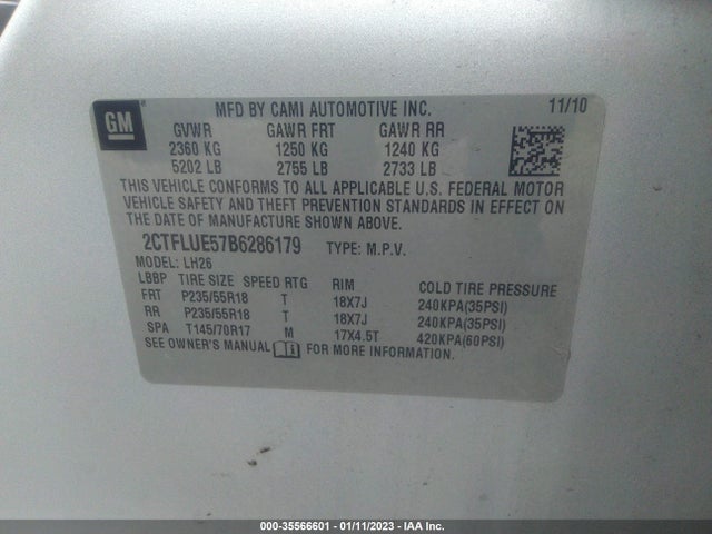 Продаж на аукціоні авто 2011 Gmc Terrain Slt-1, vin: 2CTFLUE57B6286179, номер лоту: 35566601