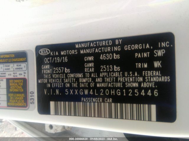 5XXGW4L20HG125446 KIA OPTIMA SX