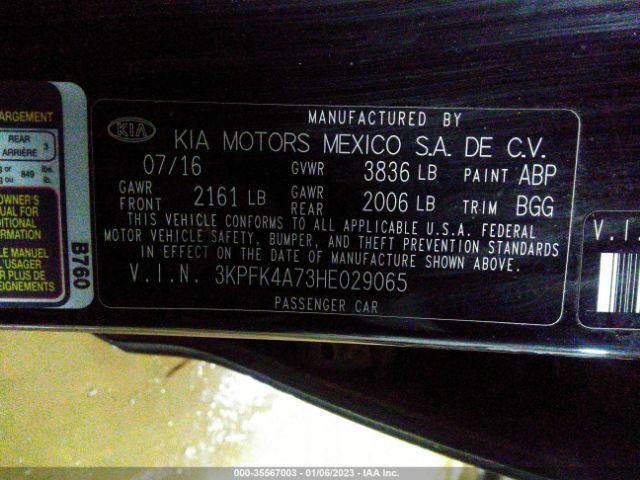 3KPFK4A73HE029065 KIA FORTE LX