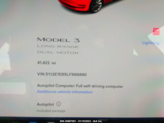 Tesla Model 3 Long Range 2020 5YJ3E1EB5LF666890 Image 8