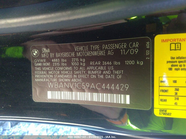 BMW 5 Series 2010 WBANV1C59AC444429 Image 10