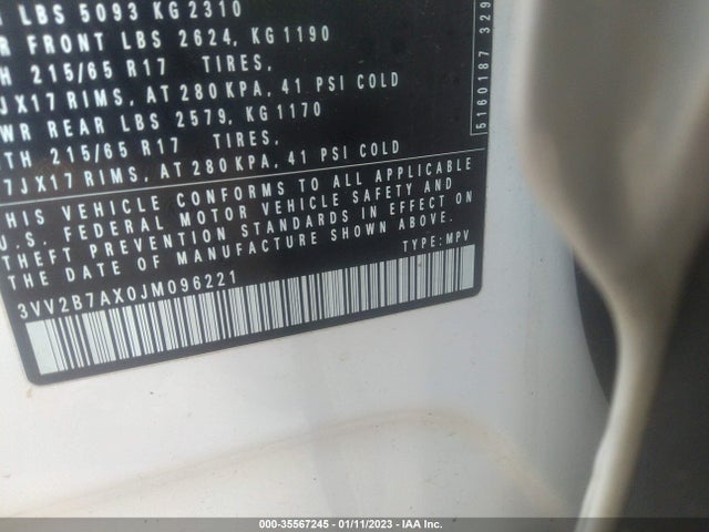 3VV2B7AX0JM096221 Volkswagen Tiguan Sel/se