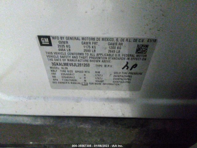3GKALMEV8JL281268 GMC Terrain Sle