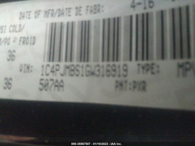 1C4PJMBS1GW316919 Jeep Cherokee Trailhawk