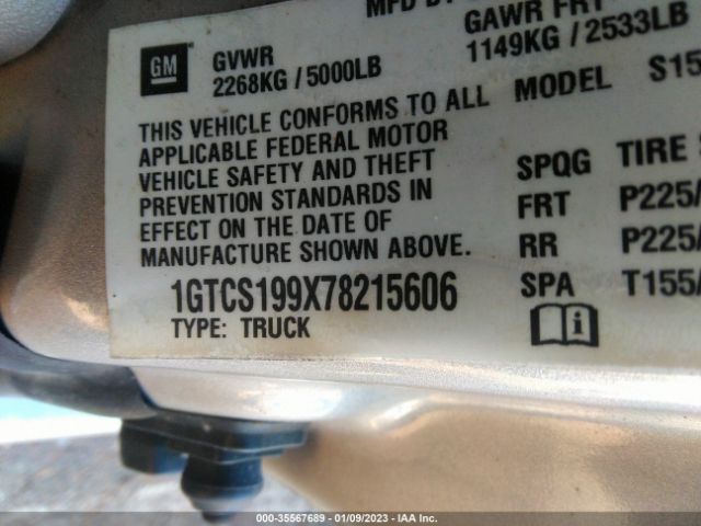 1GTCS199X78215606 GMC Canyon Sl