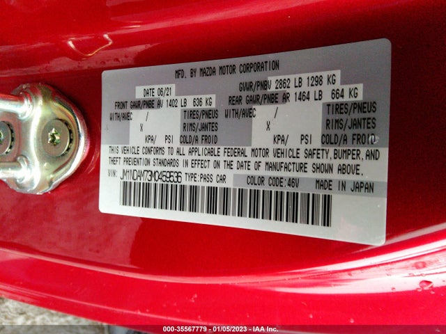 2021 Mazda MX-5 Miata, VIN: JM1NDAM73M0459536