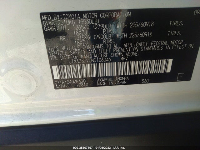 2022 Toyota RAV4, VIN: JTMAB3FV0ND106046