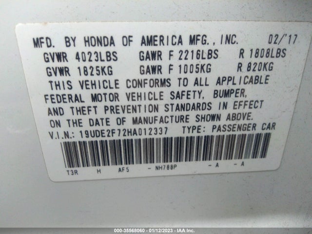 2017 Acura ILX, VIN: 19UDE2F72HA012337