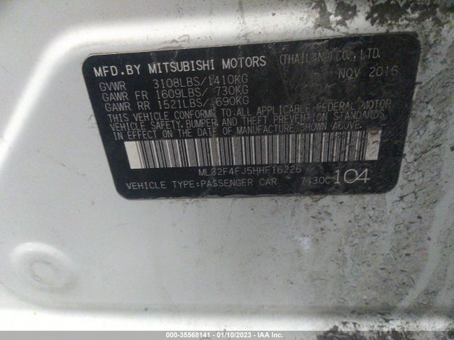 ML32F4FJ5HHF16226 Mitsubishi Mirage G4 Se