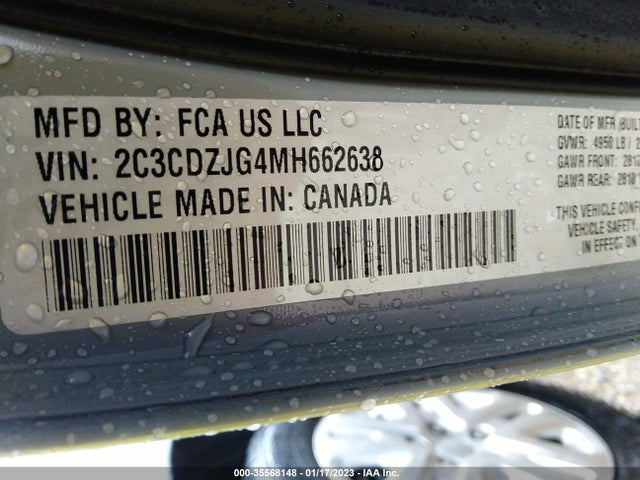 Dodge Challenger 2021 2C3CDZJG4MH662638 Image 9