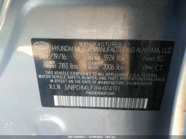 Hyundai Elantra Value Edition 2017 5NPD84LF1HH174191 Image 9