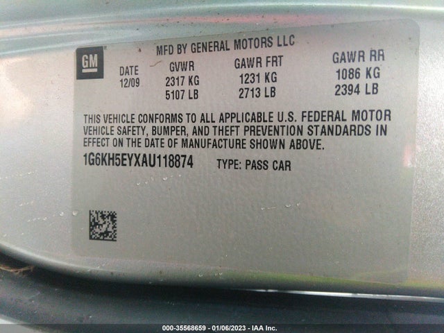 1G6KH5EYXAU118874 Cadillac Dts W/1sd